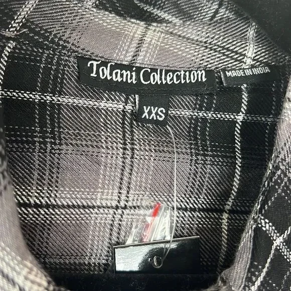 NEW Tolani Collection Neicy top button down plaid floral size XXS - Picture 6 of 14